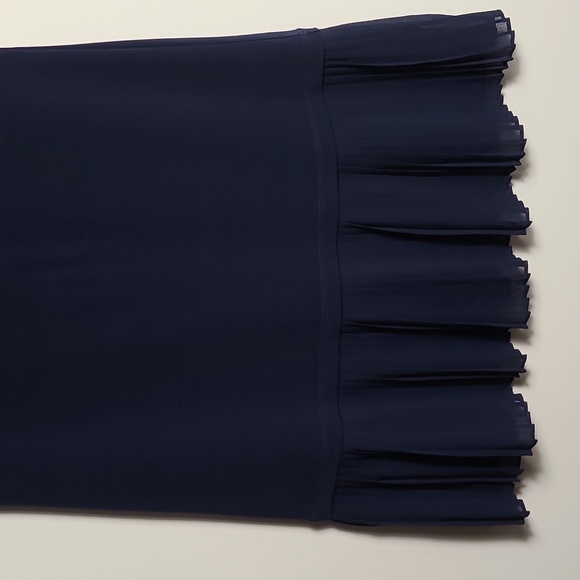 MICHAEL KORS Pleated Hem Shift Dress In Navy Blue Size Small - Picture 3 of 13